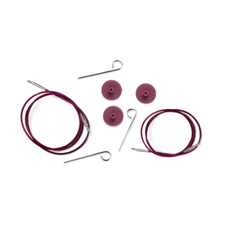 KnitPro Interchangeable Cables Purple Silver
